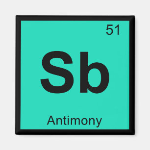 Aimant Sb - Symbole de tableau périodique de la chimie de