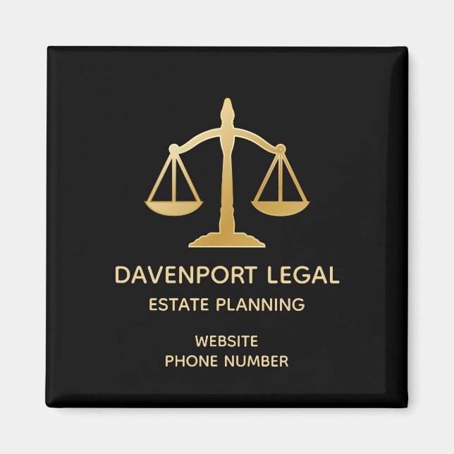 Aimant Scales d'or du droit de la justice Thème Conceptio (Devant)