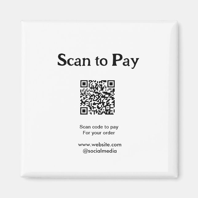 Aimant Scanner pour payer la commande Code QR Ajouter un  (Devant)