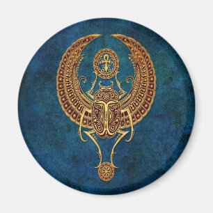 Aimant Scarabée égyptien à ailes de scarabée avec Ank