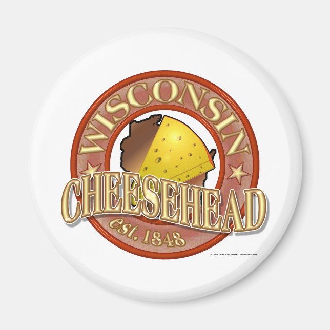 Aimant Sceau à tête de fromage du Wisconsin (Devant)