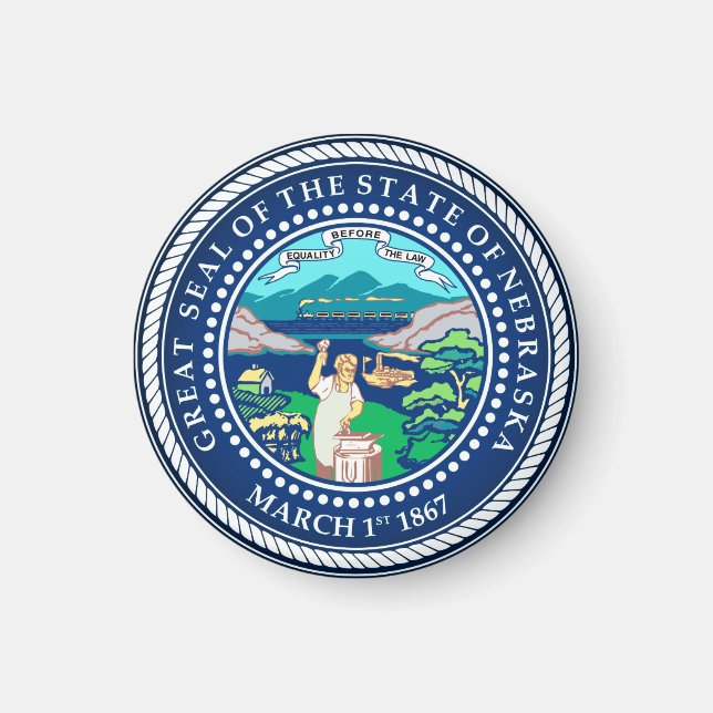 Aimant Sceau d'État du Nebraska (Devant)