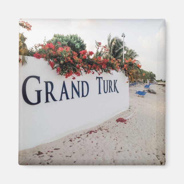 Aimant Scène De La Plage De Grand Turk (Devant)