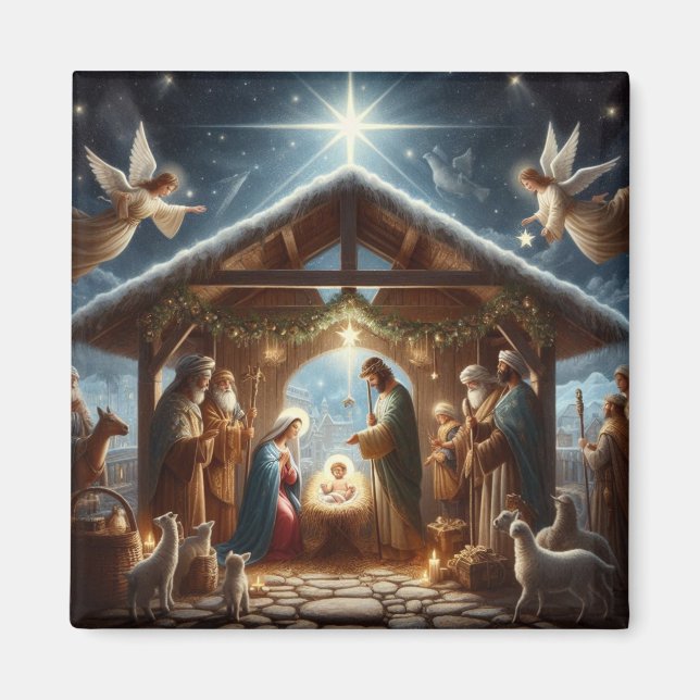 Aimant Scène de nativité traditionnelle (Devant)