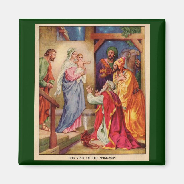 Aimant Scène de Noël de la Nativité Wisemen (Devant)