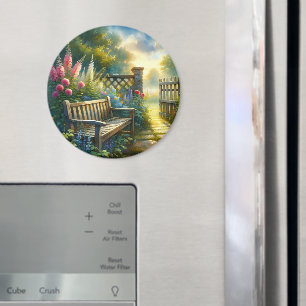 Aimant Scène de porte de jardin ensoleillé