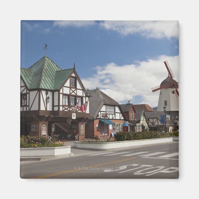 Aimant Scène de rue de l'historique Solvang, 'Le Danois (Devant)