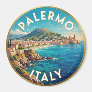 Aimant Scène de voyage côtière à Palerme en Sicile ☀️