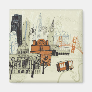 Aimant Scène Doodle San Francisco