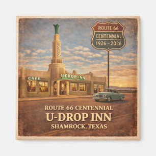Aimant Scène du centenaire de Shamrock Texas sur la route