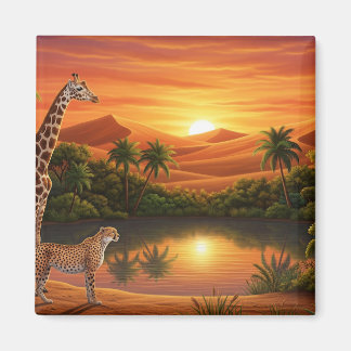 Aimant Scène du lac animalier