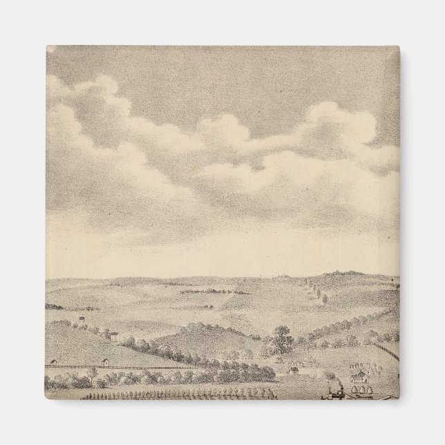 Aimant Scène du matin, JD Rivers ferme stock (Devant)