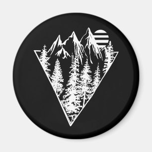 Aimant Scène forestière minimaliste de pins