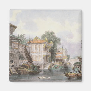 Aimant Scène sur le canal de Horan près du canton, c.18
