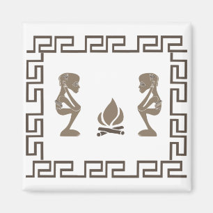 Aimant Scène tribale primitive africaine abstraite 