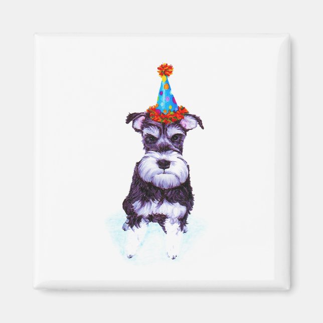 Aimant Schnauzer Chien Anniversaire (Devant)