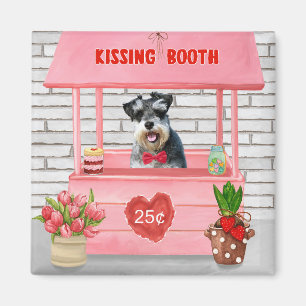 Aimant Schnauzer Chien Valentine's Day Kissing Booth