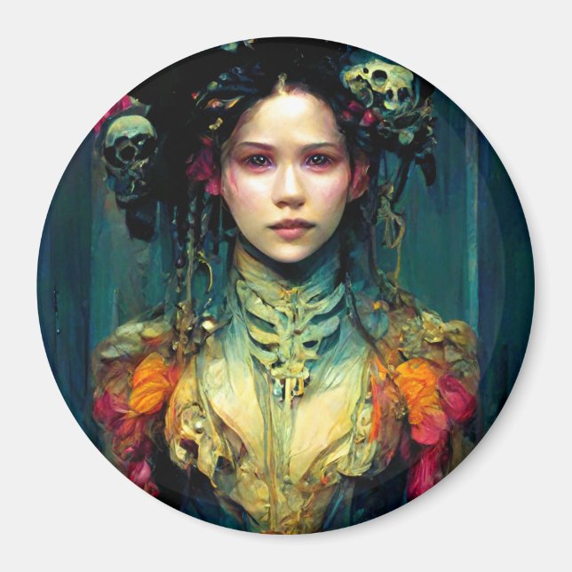 Aimant Sci-Fi Imaginaire d'oursin arc-en-ciel (Devant)