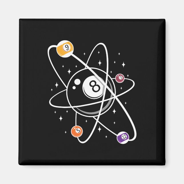 Aimant Science Atom Pool Lover 8 - Billard (Devant)