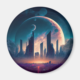 Aimant Science-fiction Cyberpunk Space City