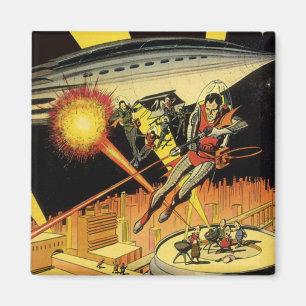 Aimant Science-fiction vintage, extra-terrestres de la sc