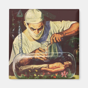 Aimant Science-Fiction vintage, Laboratoire Mad Scientist