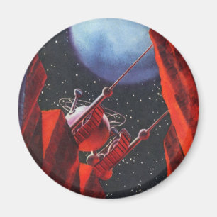 Aimant Science-fiction vintage, rover lunaire spatial de 