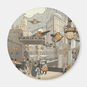 Aimant Science-fiction vintage Urban Paris, Steam Punk