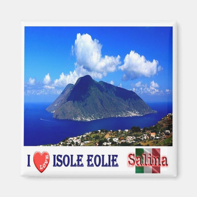 Aimant SCL038 ILES ÉOLIENNES SALINA I Love, Frigo (Devant)