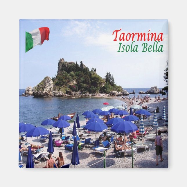 Aimant SCL067 TAORMINA, Isola Bella, Sicile, Frigo (Devant)
