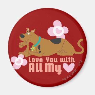 Aimant Scooby-Doo "amour vous de tout mon coeur "