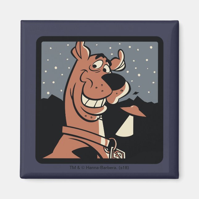 Aimant Scooby Doo avec OVNI (Devant)
