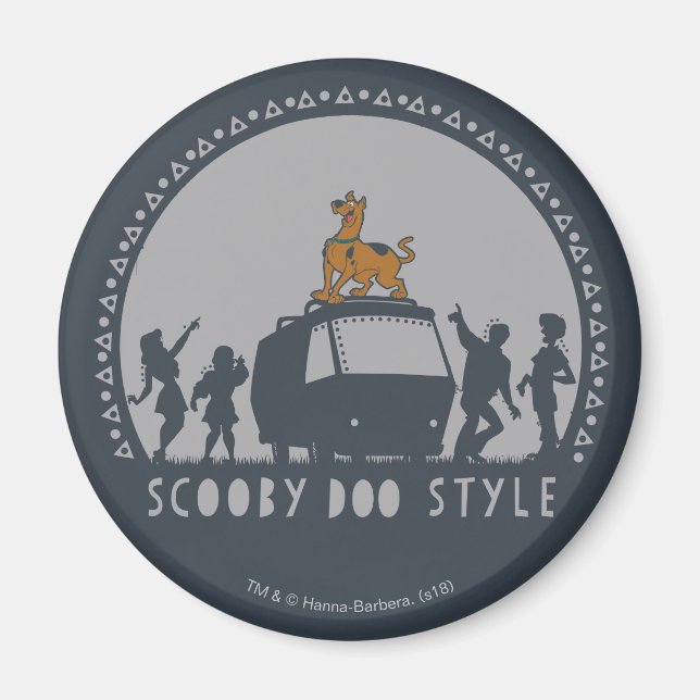 Aimant Scooby Doo Style Tribal Van Silhouette (Devant)