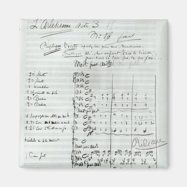 Aimant Score autographe de l'acte III (Devant)