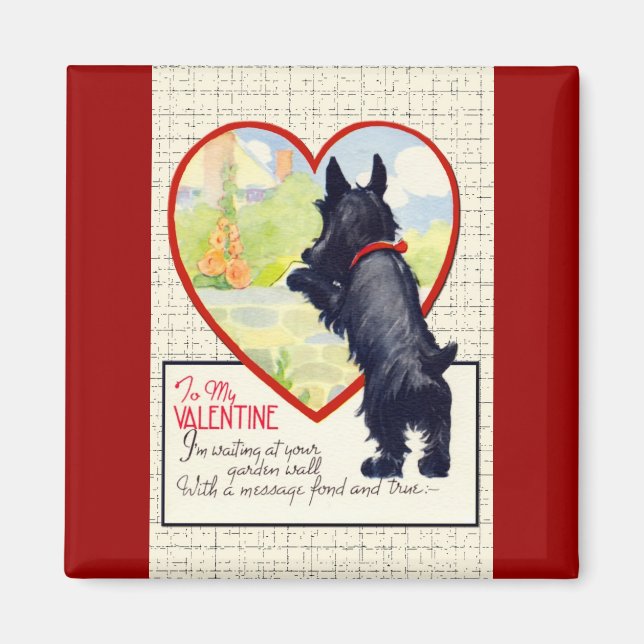 Aimant Scottie dog Valentine Scottish Terrier (Devant)