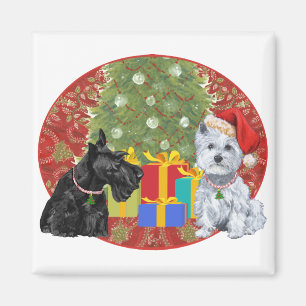 Aimant Scottie & Westie Noël