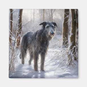 Aimant Scottish Deerhound Laissez-le neiger Noël
