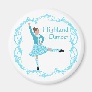 Aimant Scottish Highland Dancer Celtic Knotwork Turquoise