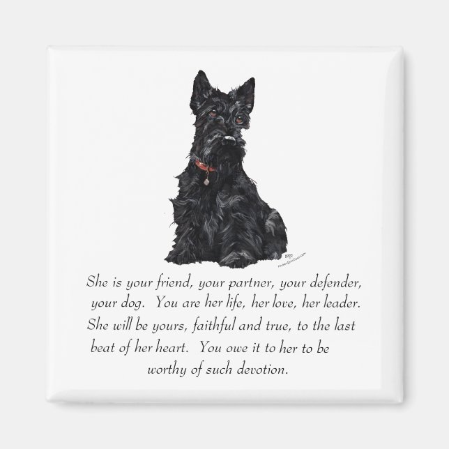 Aimant Scottish Terrier Keepsaké - Femme (Devant)