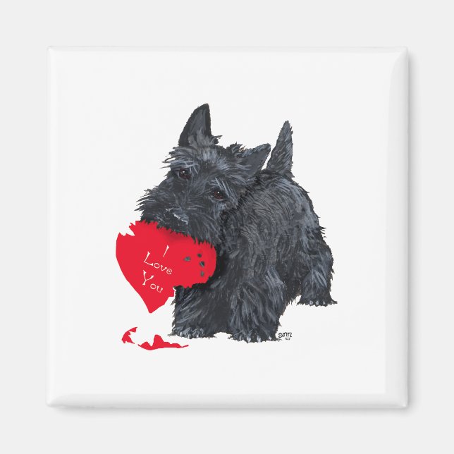 Aimant Scottish Terrier Valentine (Devant)