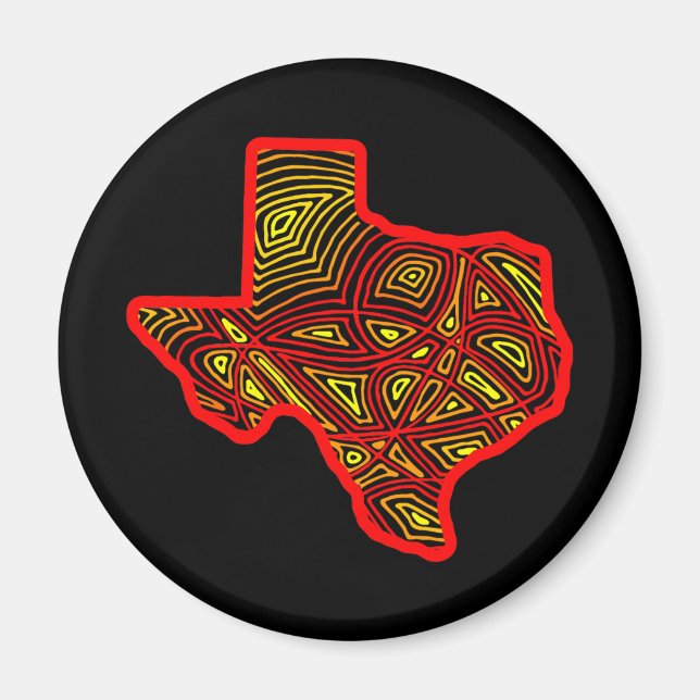 Aimant Scribbleprint d'État du Texas (Devant)