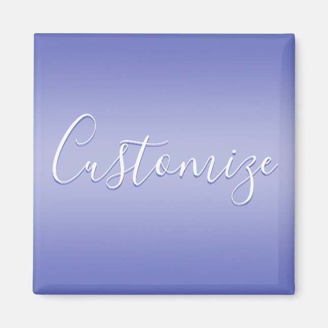 Aimant Script cursif modifiable | Violet blanc et violet (Devant)