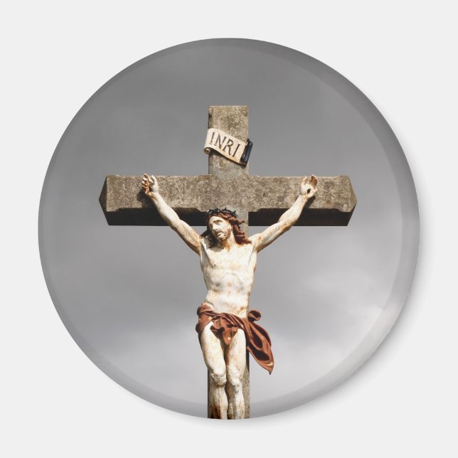 Aimant sculpture de crucifixion Jésus Christ (Devant)