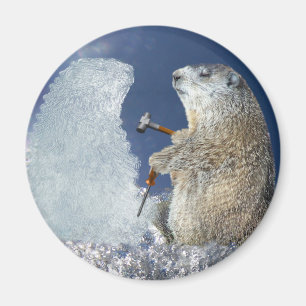 Aimant Sculpture en glace de jour de Groundhog