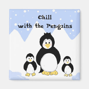 Aimant Se détendre avec les Pingouins