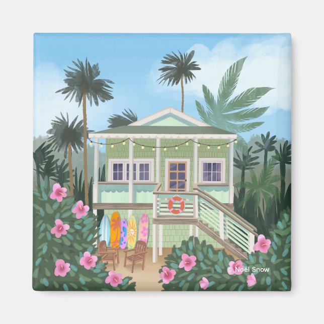 Aimant Sea Foam Green Beach House (Devant)