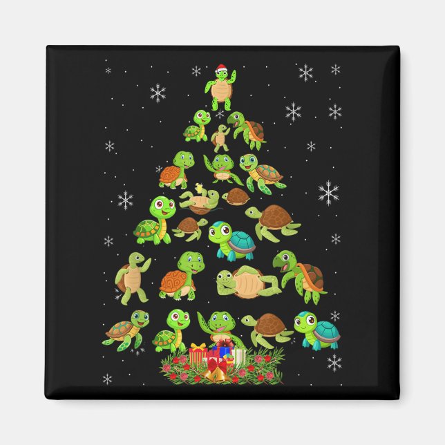 Aimant Sea Turtle Christmas Tree Matching Family Xmas Tre (Devant)