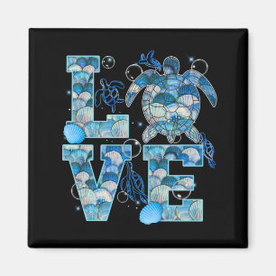 Aimant Sea Turtle Love Shirt Ocean Beach Amoureux des ani