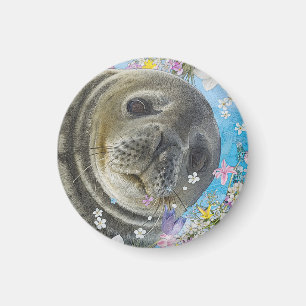 Aimant Sealion de conte de Fairytale dans l'océan des fle