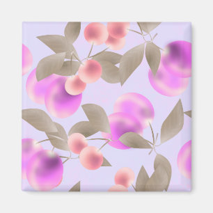 Aimant Seamless light plum fruits purple berries cherry p
